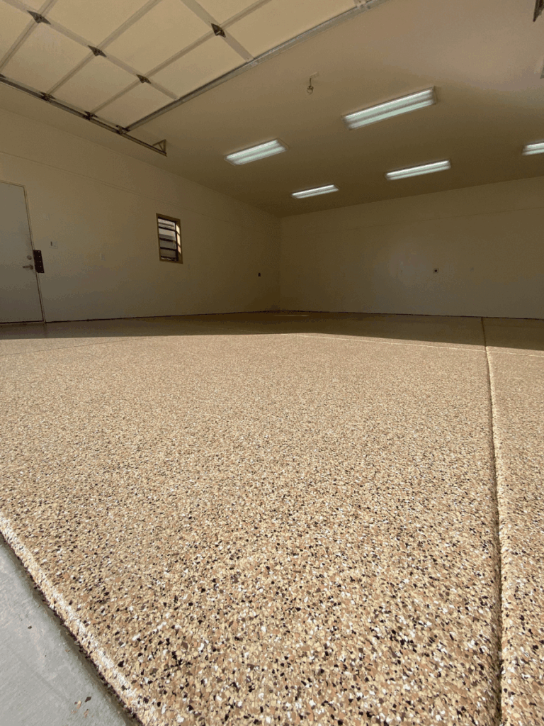 Outback garage floor coating warm tan color