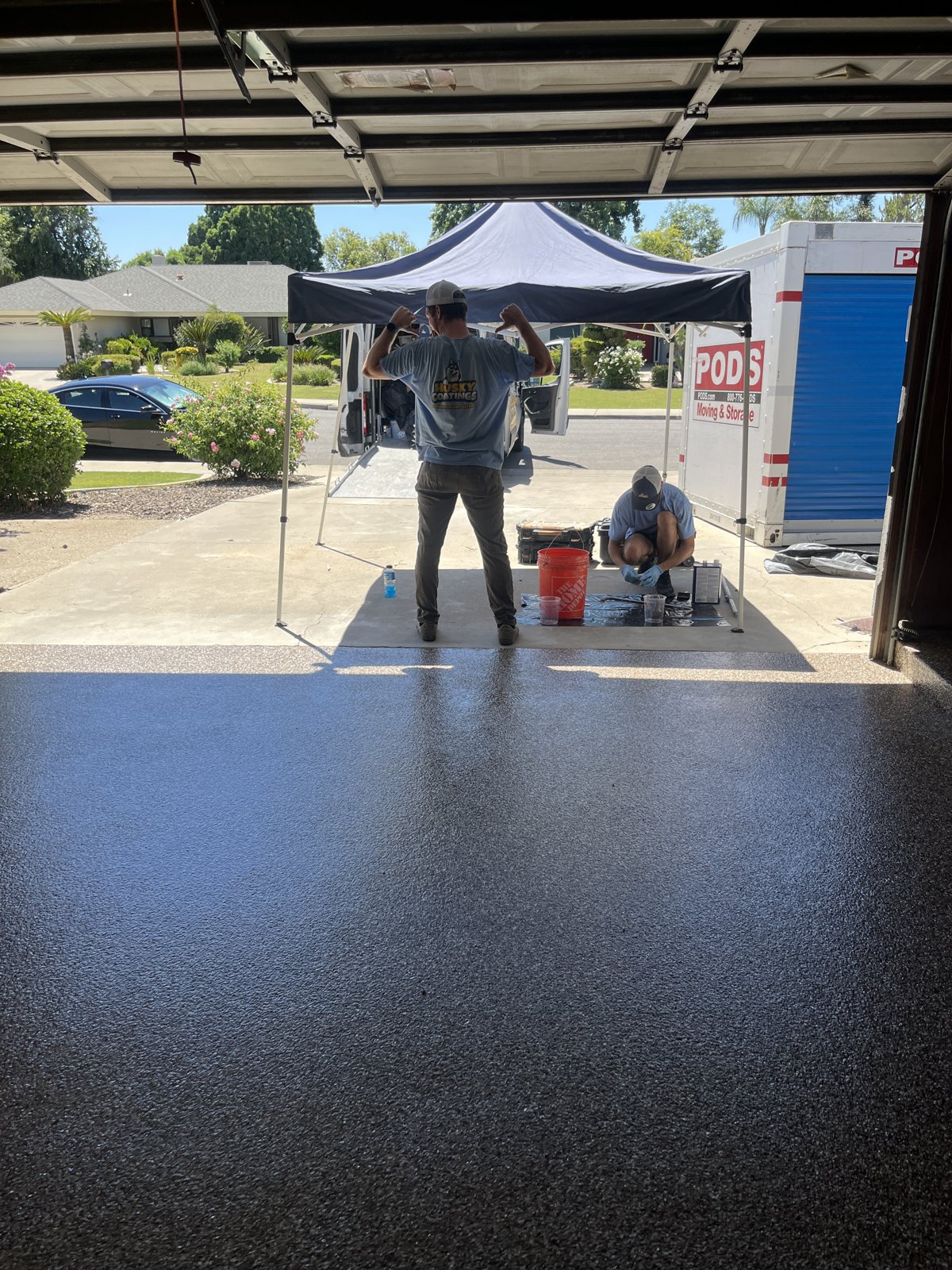 polyaspartic sealer garage floor coating Bakersfield CA — after
