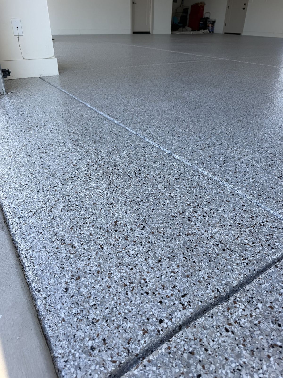 garage floor coating flake detail Bakersfield CA — after