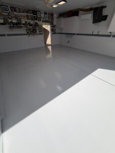 light grey epoxy garage floor coating Bakersfield CA — after